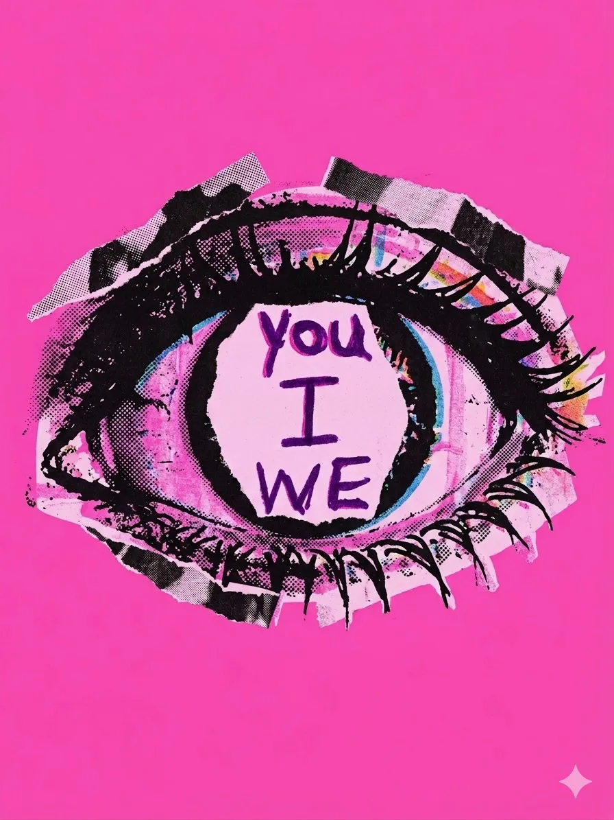 you I WE — 'I' series, mixed media pen ink and Gemini, large eye artwork by Disrupt the Gaze, London